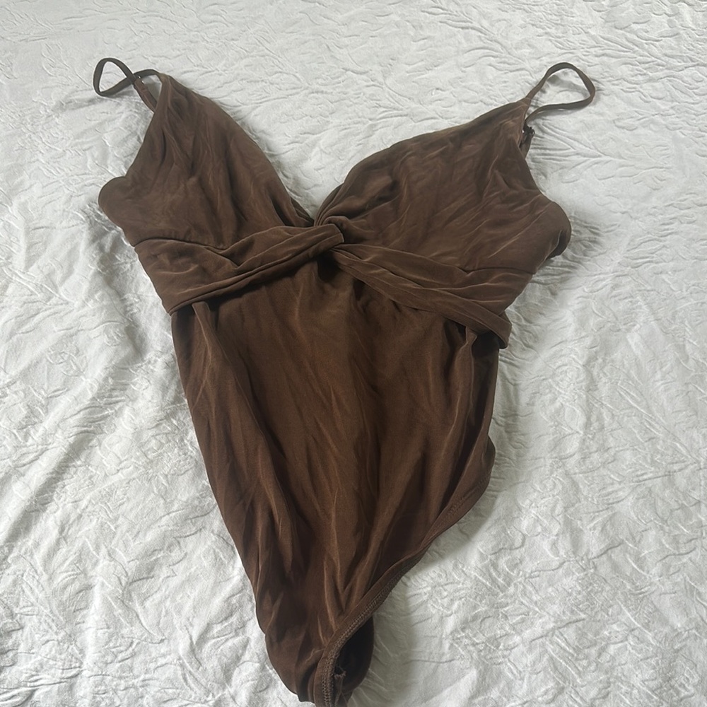 Urban Outfitters Brown Bodysuit with Twisted Detail